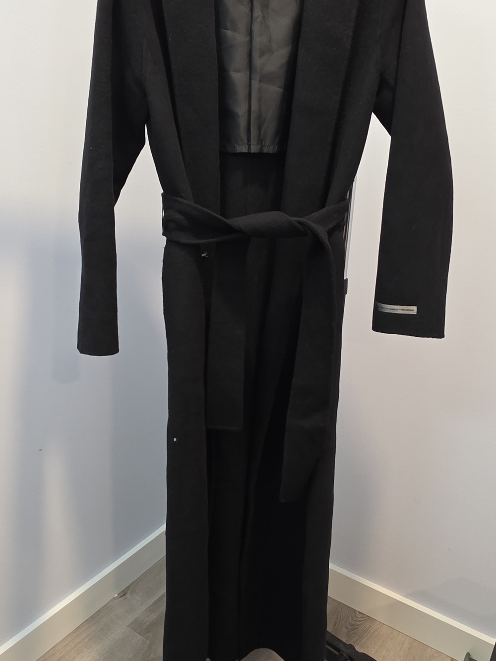 Paco Rabanne Black Women Wool-Blend Belted Coat - Picture 9 of 14